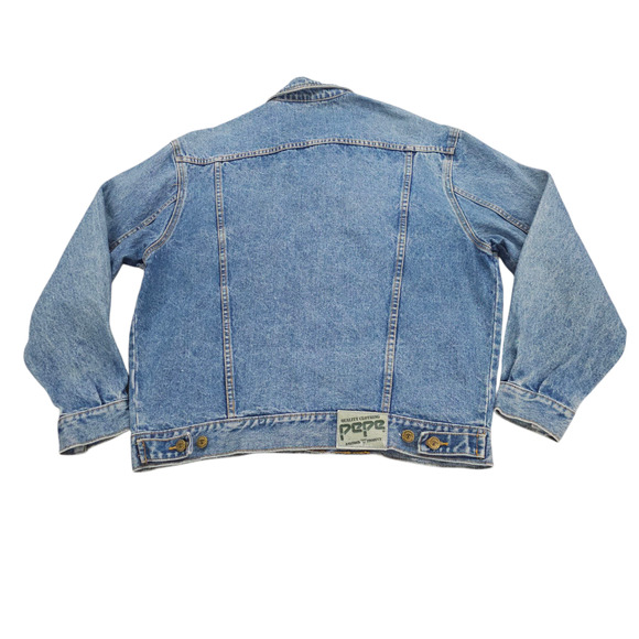 Vintage Pepe Jean Jackent Mens Medium Blue 80s Trucker Style Denim Stone Wash - Picture 2 of 16